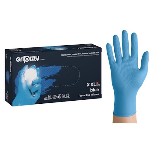 Zarys Gripzzly nitrilinės vienkartinės pirštinės, super stiprios, 8g., mėlynos, S/M/L/XL/XXL, (50vnt) - Image 1