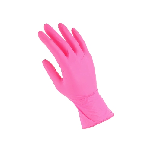 Zarys nitrilinės vienkartinės pirštinės, rožinės (100vnt) - Image 1