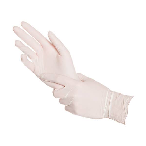 Nitrilinės vienkartinės pirštinės, baltos (100vnt) - Image 1