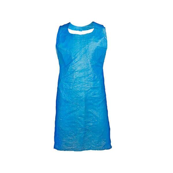 vienkartin-prijuost-mlyna Vienkartinės prijuostės, PE, mėlynos sp. (100vnt) - Image 1