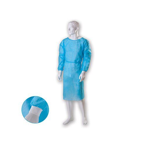 apsiaustas melynas Medicininis chalatas PP, su rankogaliais, užrišamas nugaroje, 25 g/m², mėlynas (1vnt) - Image 1