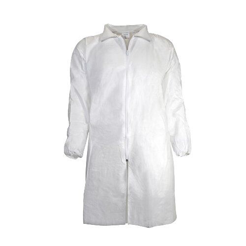 Antistatinis svečio apsiaustas megztais rankogaliais iš 55 GSM PP medžiagos 5B/6B (1 vnt) - Image 1