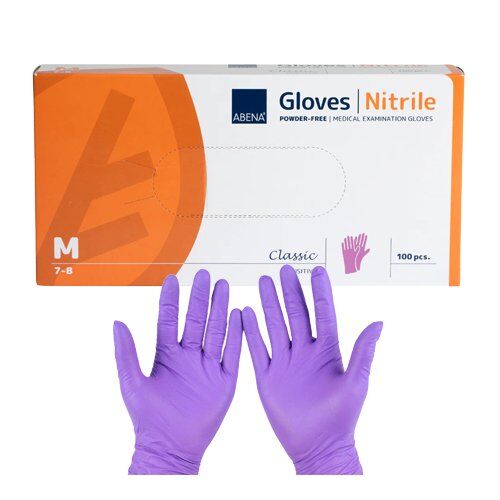 Abena nitrilinės vienkartinės pirštinės, purpurinės (100vnt) - Image 1