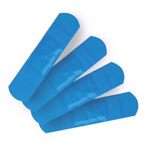 plei2.jpg Aptinkami pleistrai "Metal Detectable", 19 x 72 mm mėlynos spalvos (100 vnt) - Image 1