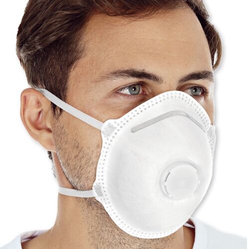 ffp2v.jpg Respiratorius, veido kaukė FFP2 su vožtuvu (1vnt) - Image 1