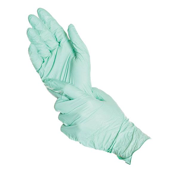 Nitrilinės vienkartinės pirštinės, žalios (100vnt) - Image 1