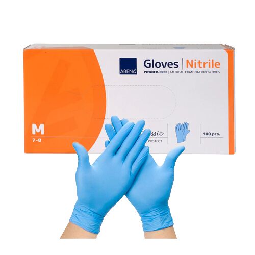 Abena nitrilinės vienkartinės pirštinės 5G, mėlynos (100vnt) - Image 1