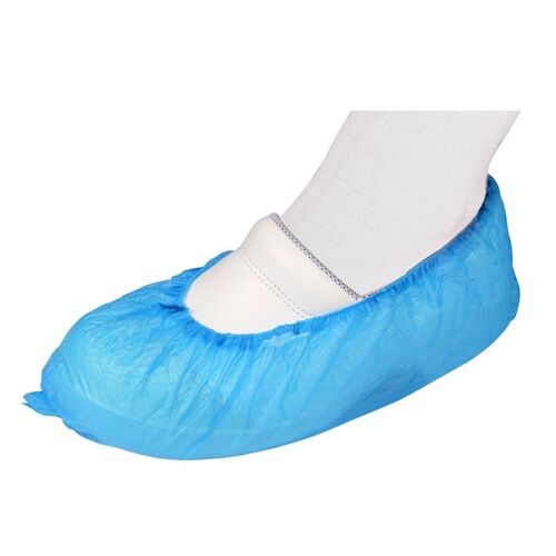 Vienkartiniai stipresni antbačiai PE, 30mik., 15x41cm, žemi, mėlyni (100vnt) - Image 1